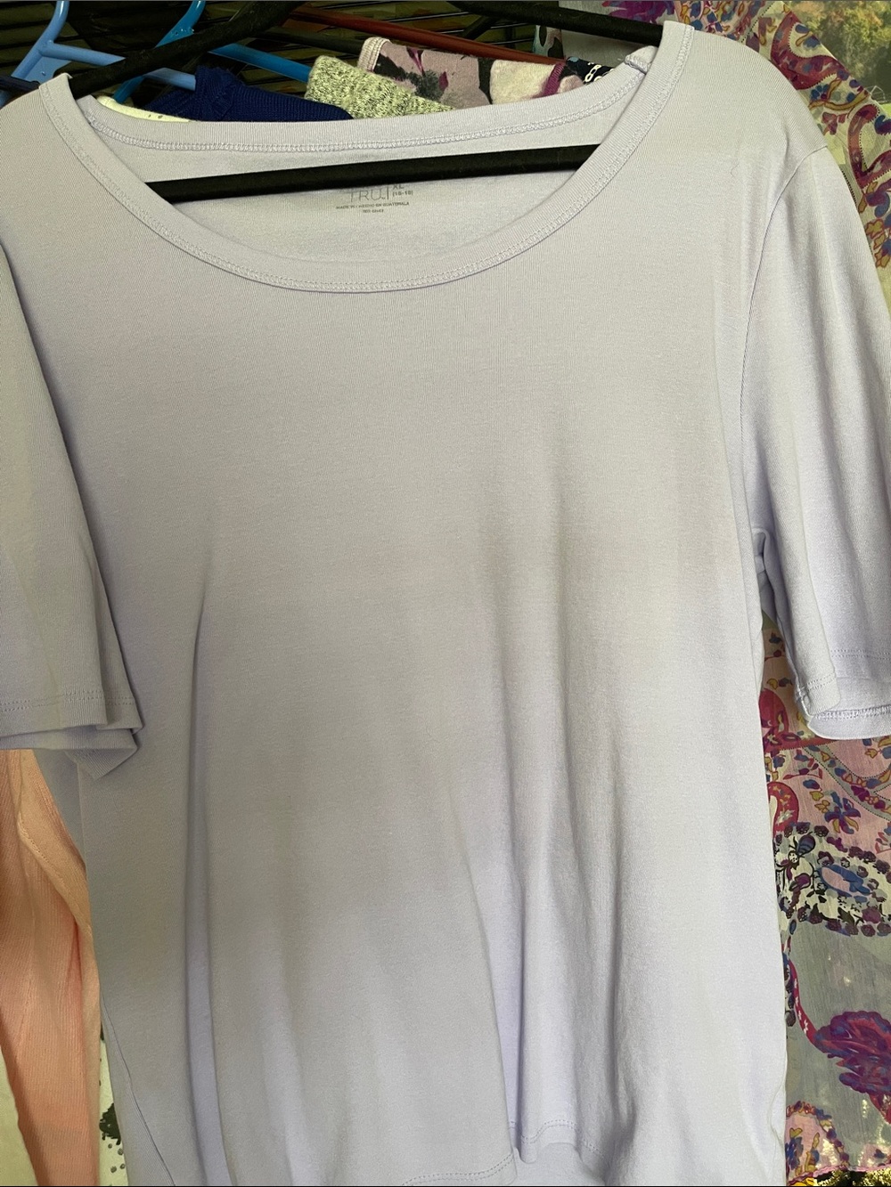 Time and Tru Lavender Short Sleeve Scoop Neck Tee